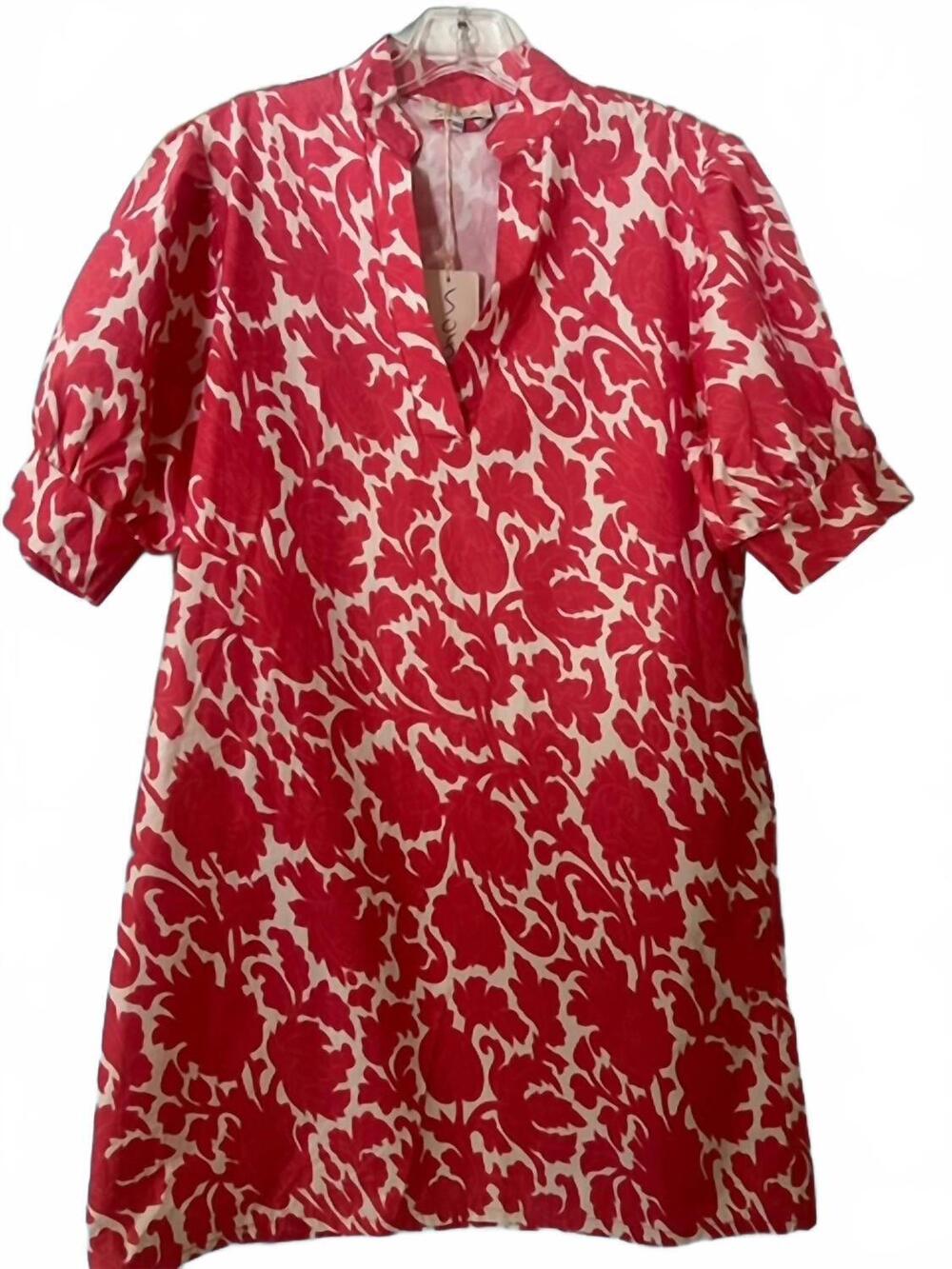 NEW SOFIA women's masha dress in coral & white